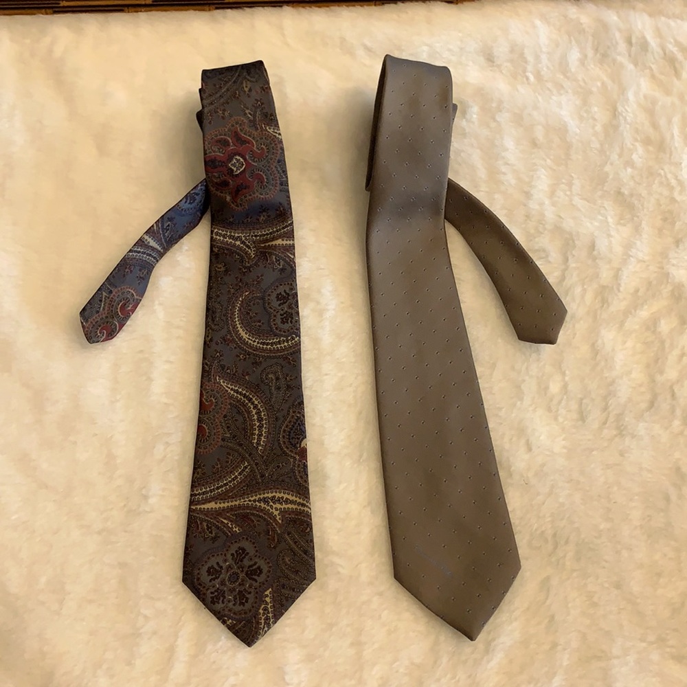 Set of 2 Ties; Christian Dior & Oscar De la Renta